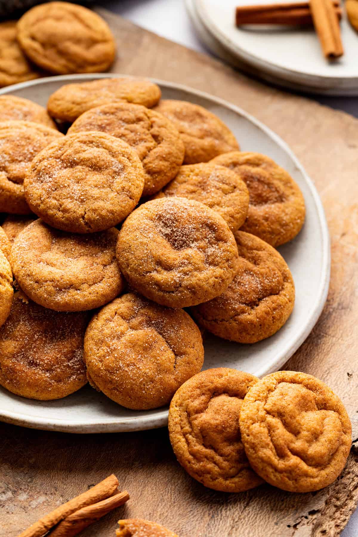 Pumpkin Snickerdoodles on a platter