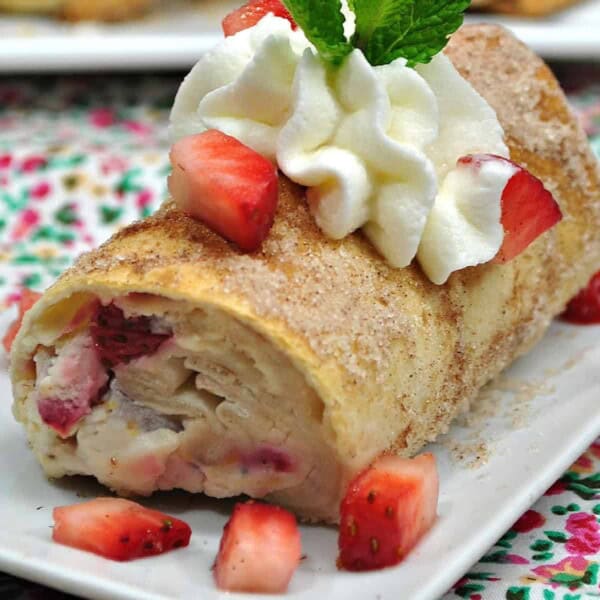 Strawberry Cheesecake Chimichangas feature