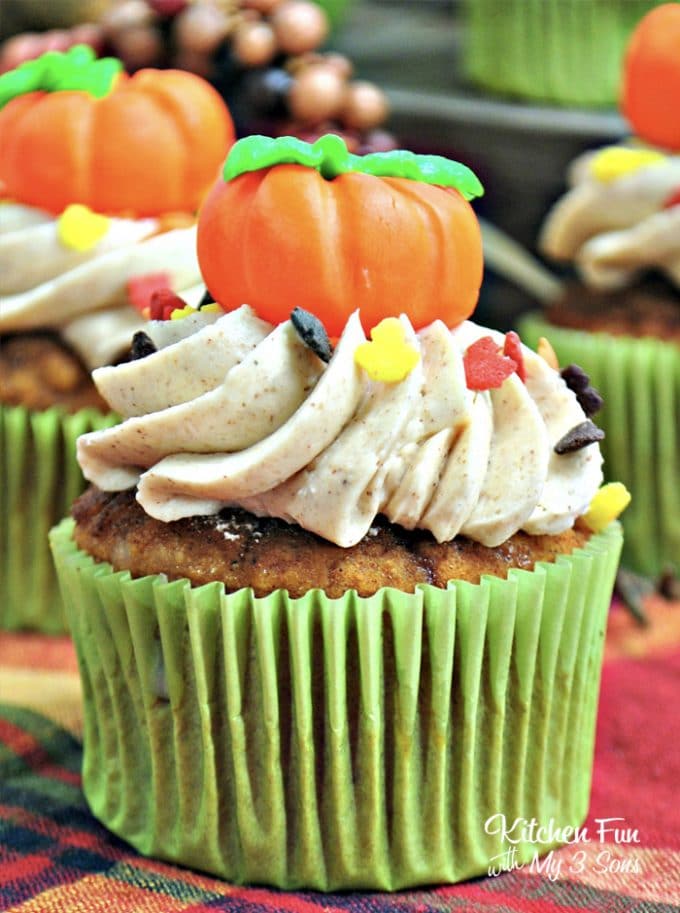 Pumpkin Cupcakes - Kitchen Fun With My 3 Sons