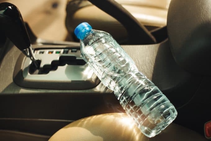 Firefighters Warn against Plastic Water Bottles in left in Cars