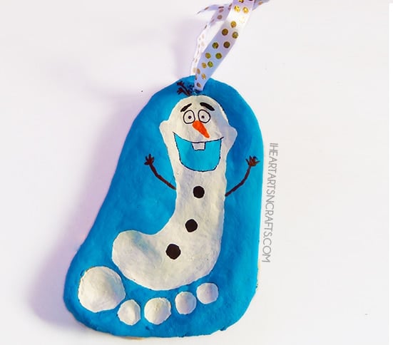Frozen Olaf Salt Dough Footprint Ornaments - Over 30 of the BEST Christmas Salt Dough Ornaments
