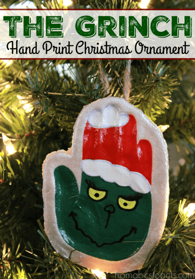 The Grinch Handprint Ornaments - Over 30 of the BEST Christmas Salt Dough Ornaments
