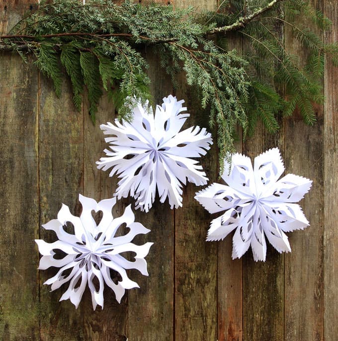 Paper Snowflakes made out of paper bags