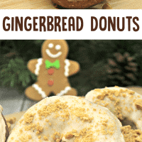 Gingerbread donuts with crumbled gingersnaps on top.