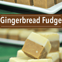 Gingerbread fudge stacked on a plate.