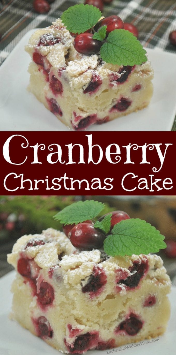 Cranberry Christmas Cake on a plate