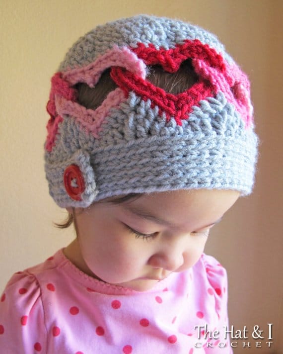 Crochet Heart Hat