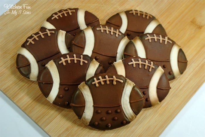 Football cookies are perfect for football season and the Super Bowl, of course. But they're also great for football themed birthday parties all year long!