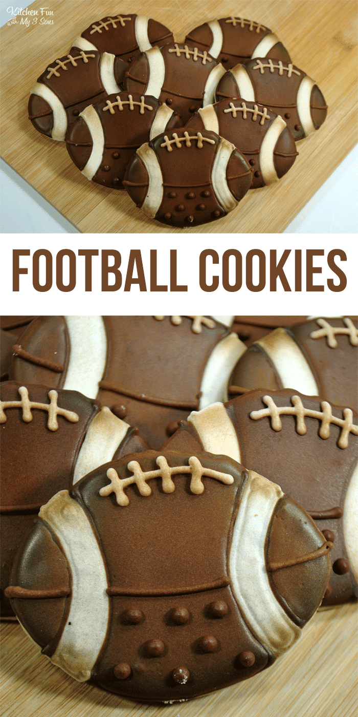 Football cookies are perfect for football season and the Super Bowl, of course. But they're also great for football themed birthday parties all year long!