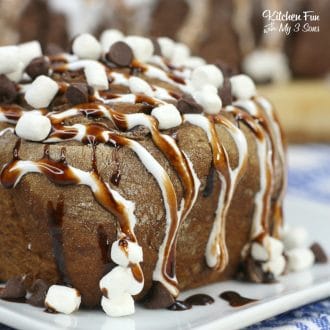 Hot chocolate cinnamon rolls are a delicious warm morning treat. With marshmallow cream and chocolate sauce, you will never want a regular cinnamon roll again!