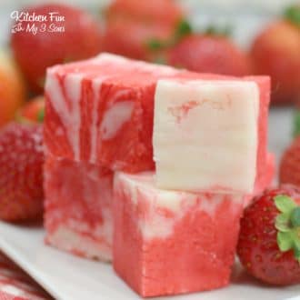 This strawberry swirl fudge is a quick and delicious treat for Valentine's Day that everyone loves.