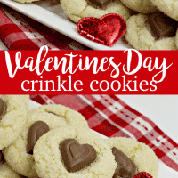 How cute are these Valentine Crinkle Cookies? They're the perfect Valentine's Day treat to make this year.