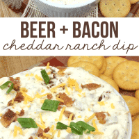 This recipe for Beer Bacon Cheddar Ranch Dip is one of my absolute faves. It's so simple. It's wonderfully rich, creamy and savory. Perfect for the Super Bowl!