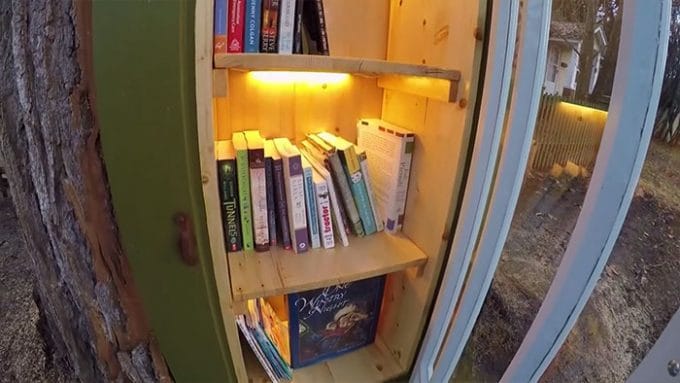 Free Little Tree Stump Library for Neighborhood Kids
