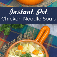 Instant Pot Chicken Noodle Soup is just what you need on these cold winter days. Fresh carrots, celery, basil and oregano with chicken will warm your belly!