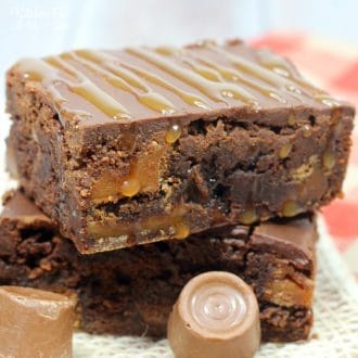 These Rolo Brownies are the things dreams are made of! Filled with rich caramel sauce and actual Rolo candy, you are going to fall in love with these.