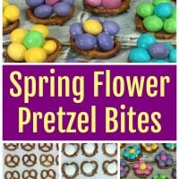 Spring Flower Pretzel Bites with M&Ms.