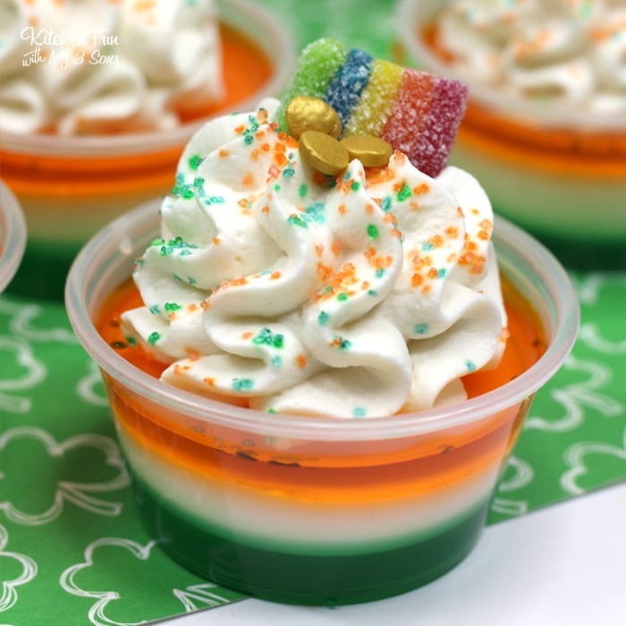 These St. Patrick's Day Jello Shots are so much fun! They are layered with fruity jello and some really fun alcohol flavors. Celebrate St. Patty's with your friends and these shots!