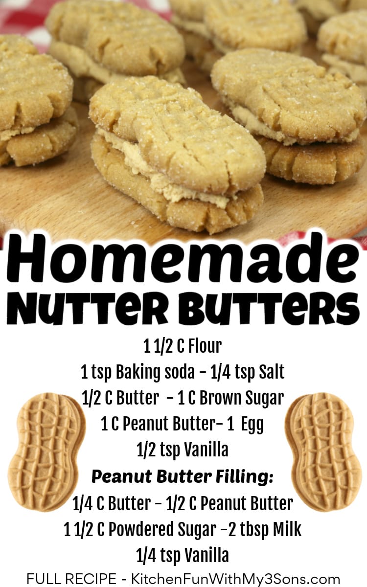 Chewy Homemade Nutter Butters Kitchen Fun With My 3 Sons