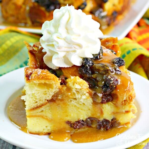 Irish Croissant Bread Pudding is a delicious dessert for St. Patrick's Day. The flaky croissants soaked in a delicious sauce and whiskey.