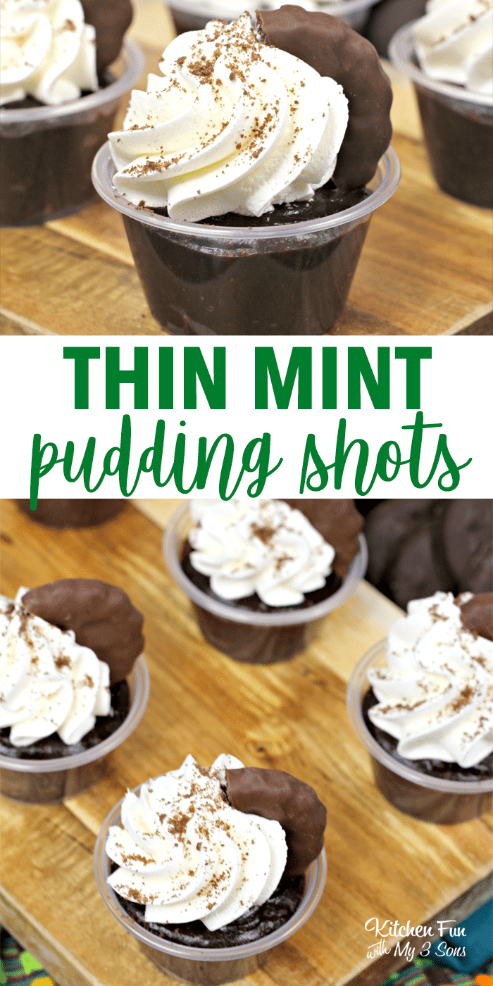 Thin Mint Pudding Shots are going to take your love of the delicious Girl Scout cookies to a whole 'nother level. We've combined them with chocolate pudding and Bailey's Irish Cream for a delicious recipe.