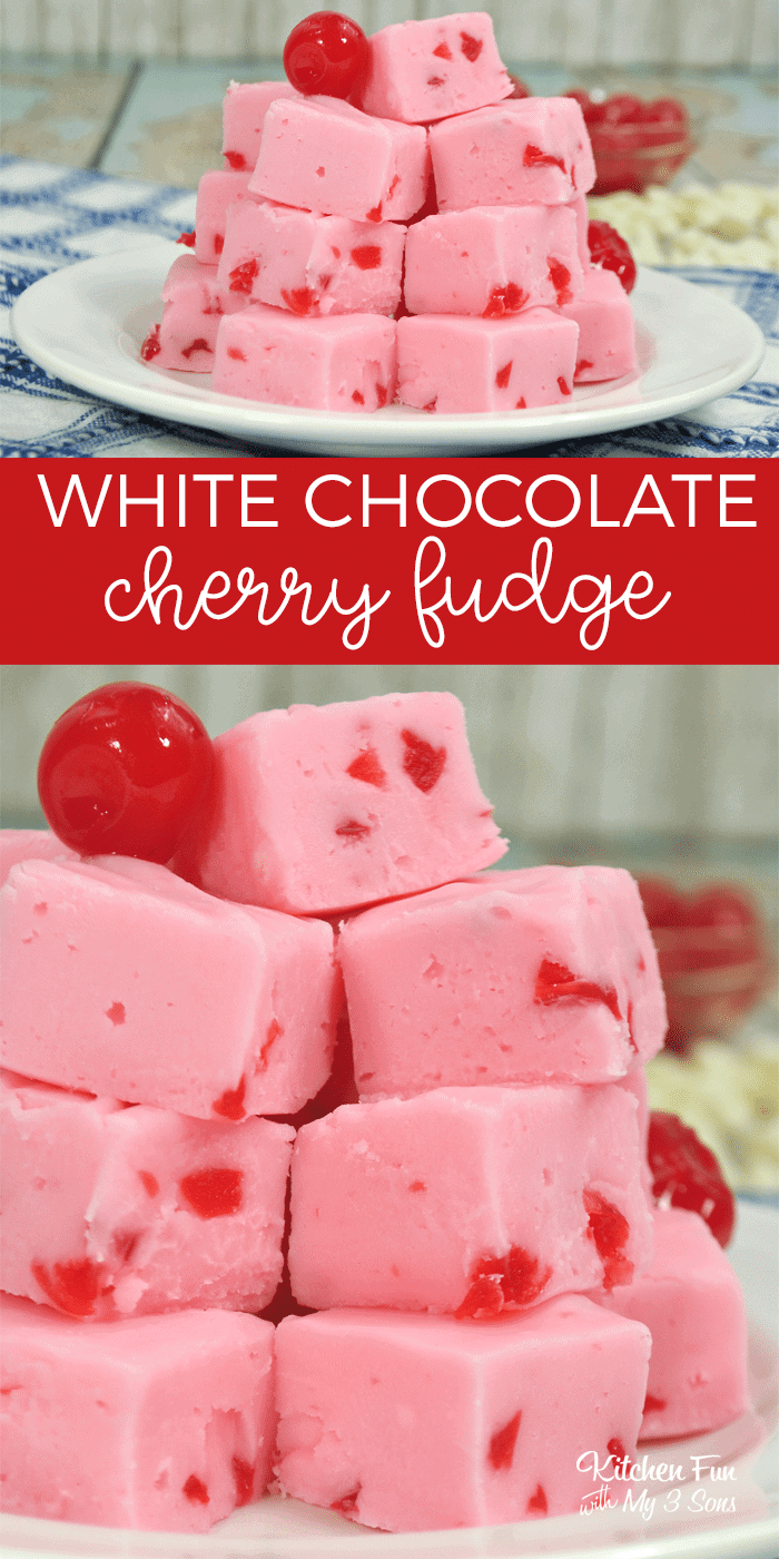 White Chocolate Cherry Fudge recipe with marshmallow cream! This fudge ...