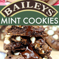 Baileys Fudge Mint Cookies are so delicious. Baileys is perfect in this cookie. The smooth richness of the Irish whiskey paired with the sweetness of the cocoa and sugar cane and the velvety taste of the Irish cream make it a mouthwatering companion to the Andes mint.