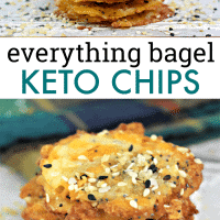 Keto cheese chips with everything bagel seasoning.