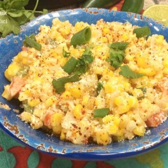 Mexican Corn in the Instant Pot is a delicious dinner side dish with a kick. This will go perfect with your next Mexican feast.