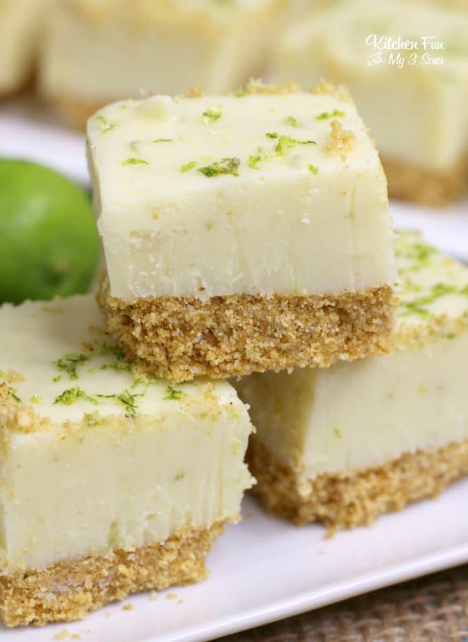 Key Lime Pie Fudge is like having tiny bites of pie right at your finger tips. With a graham cracker crust and chocolate key lime pie on top you won't be able to stop eating it.