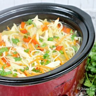 Asian Chicken Noodle Soup in the slow cooker is one you'll definitely add to your homemade soup rotation.
