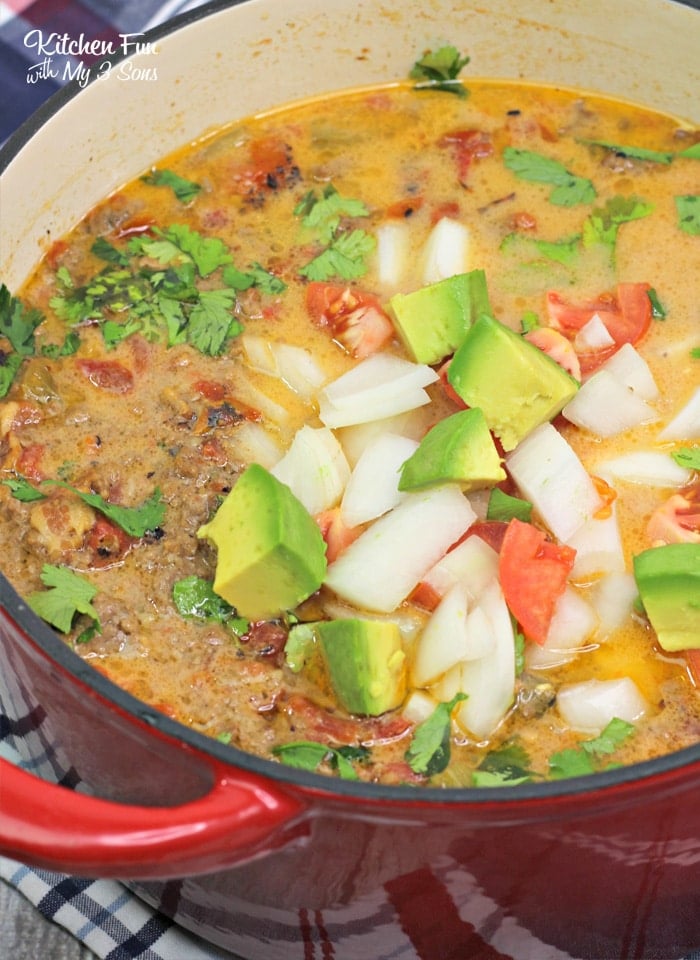 Enchilada Soup is inexpensive, easy & uses ingredients you likely already have. Get out your slow cooker and let's make a soup that's a favorite for so many families.