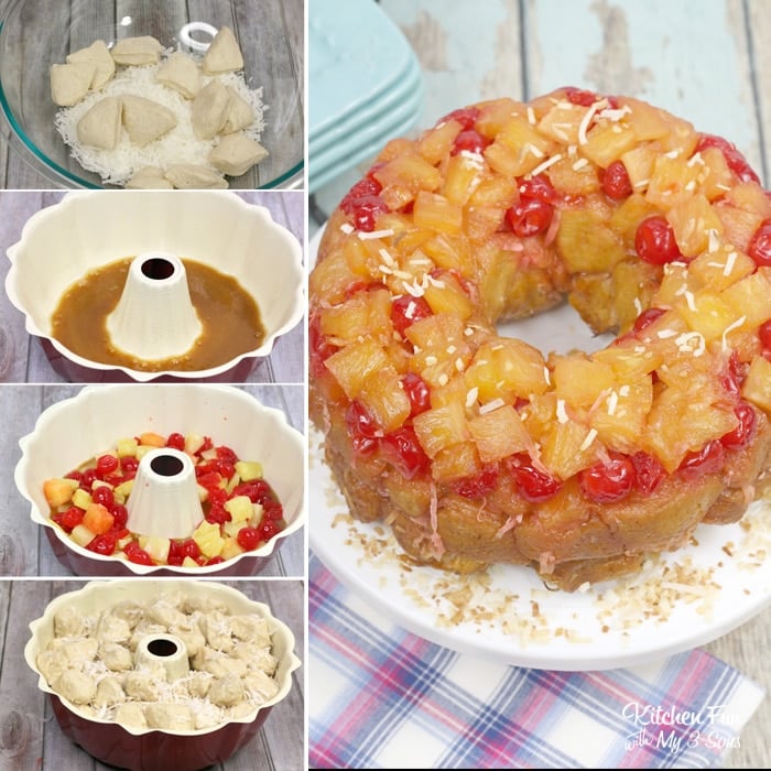 Pineapple Upside Down Monkey Bread combines two of my favorite sweet treats. Plus, this is very simple to make!