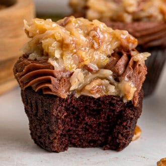German Chocolate Cupcakes feature