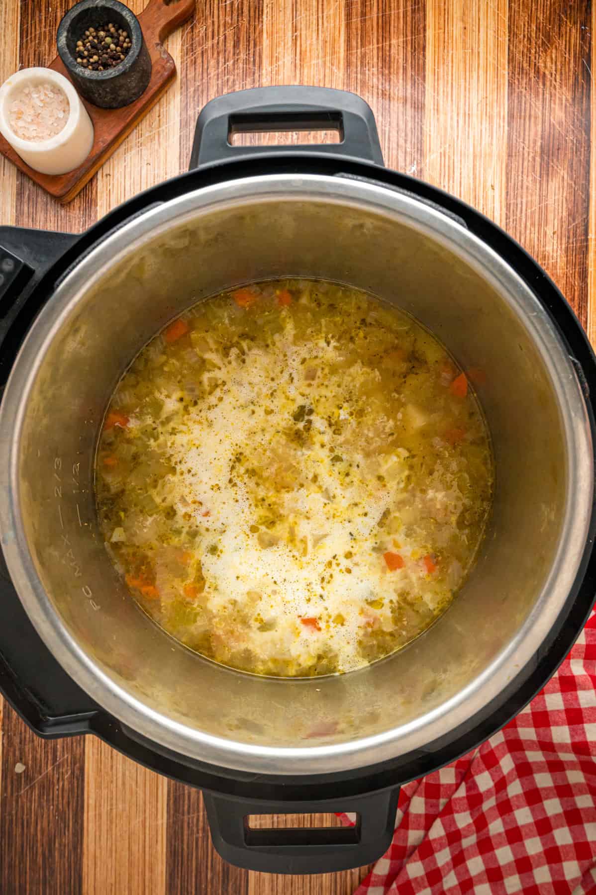 With a creamy base and tender chunks of potato in every bite, this Instant Pot Potato Soup comes together in just 45 minutes. Heavy cream added to soup in the instant pot