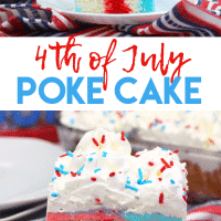 A 4th of July Poke Cake is the perfect Independence Day dessert. It's so pretty and full of festive red, white and blue colors.