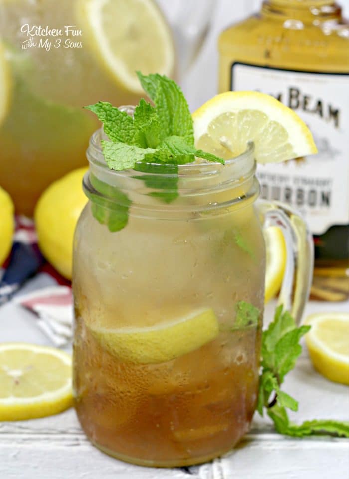 Grab a mason jar and invite friends over to enjoy the Bourbon Mint Tea that promises to put a little kick in summer's favorite drink - iced tea.