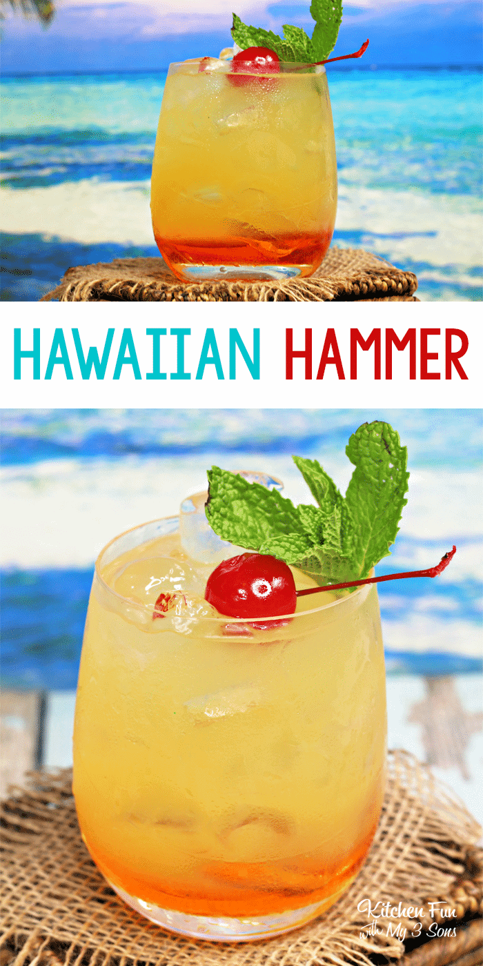 This Hawaiian Hammer drink is a yummy summer cocktail full of tropic flavors. It's easy to make and tastes delicious!