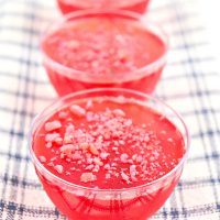 Strawberry Jello Shots with Pop Rocks