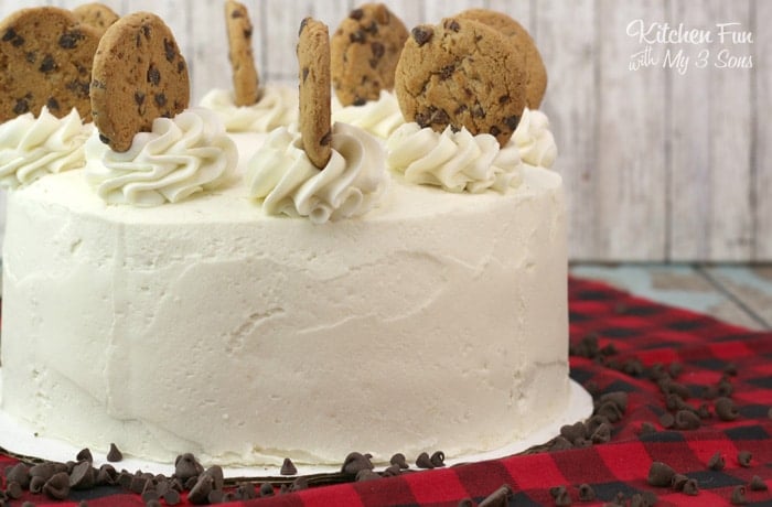This Milk and Cookies Cake is a decadent dessert loaded with chocolate chips and rich vanilla. 
