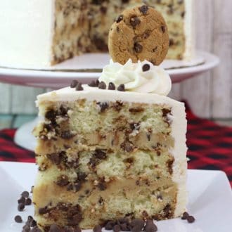 This Milk and Cookies Cake is a decadent dessert loaded with chocolate chips and rich vanilla. 