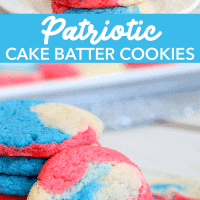 Patriotic Cake Mix Cookies are a swirl of red, white and blue that's perfect for the 4th of July. They're an easy cookie recipe that always taste yummy.