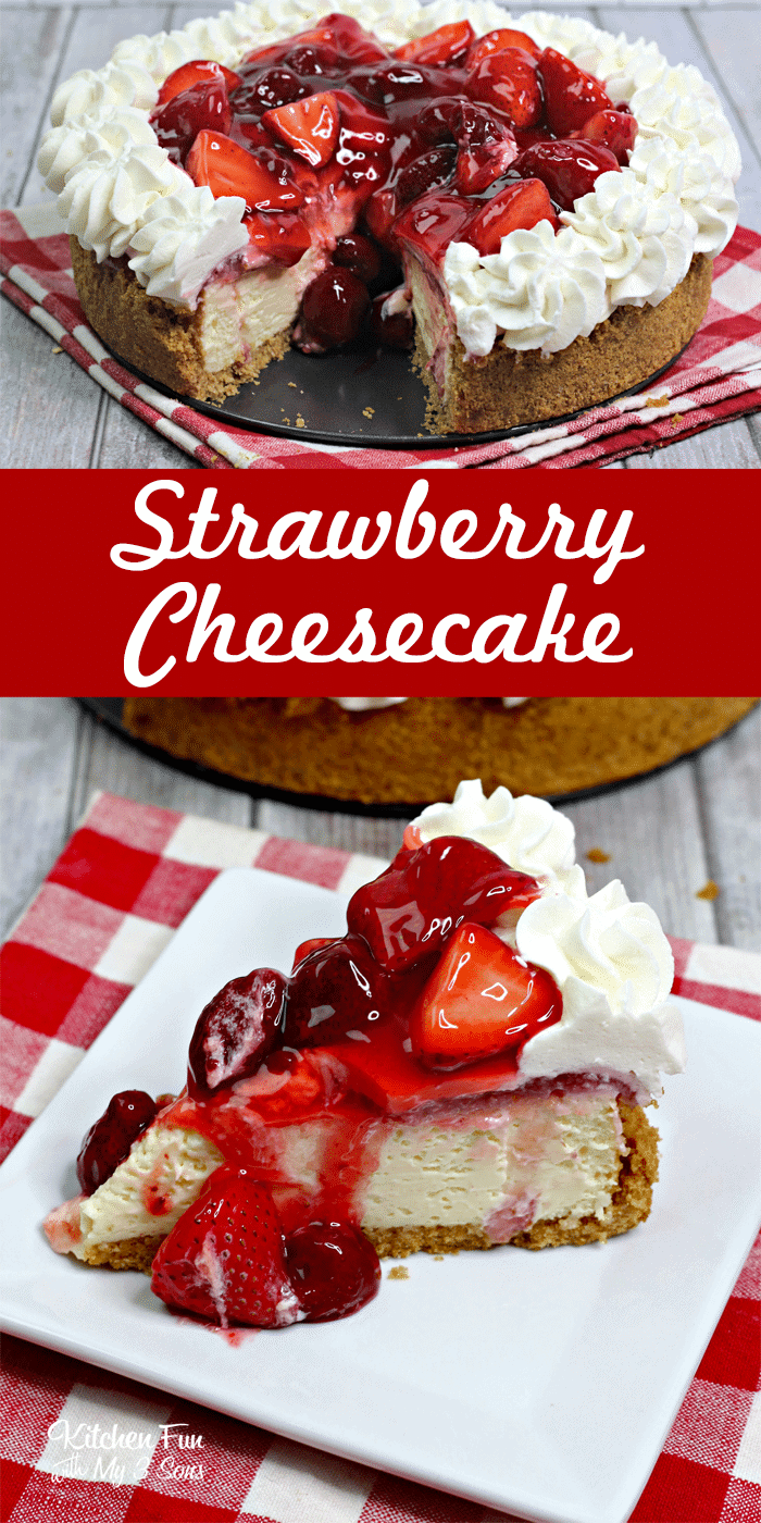 This is the best recipe ever for a homemade Strawberry Cheesecake! 