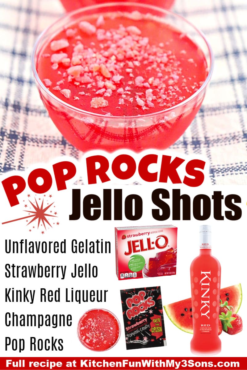 Jello Pop Rocks Strawberry Jello Shots | Kitchen Fun With My 3 Sons