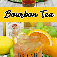 Bourbon tea with orange wedges in it.