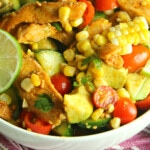 Cajun Lime Chicken Avocado Corn Salad feature