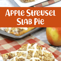 Pinterest title image for Apple Streusel Slab Pie