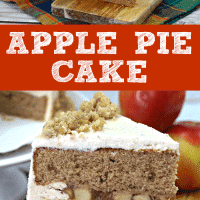 Apple Pie Cake is a yummy combination of moist cinnamon cake and apple pie. The best of both worlds! | Fall Dessert Recipes | Apple Pie Recipe