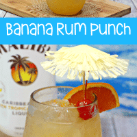 Whether or not you are a banana lover, you should try this Banana Rum Punch. It's as tropical and fun a drink as they come. Perfect for small get-togethers with friends.