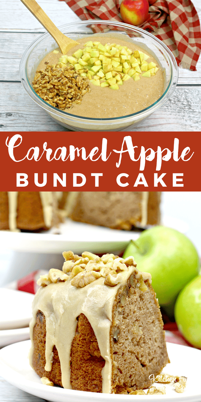 Pinterest title image for Caramel Apple Bundt Cake